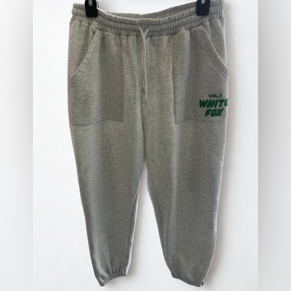 White Fox Boutique Heather Gray and Green Sweatpant/Jogger